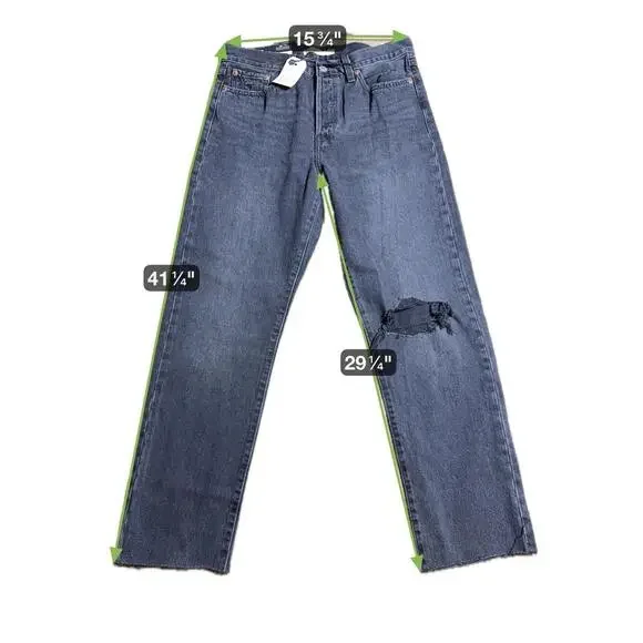 Levis Wedgie Straight Jeans Women’s 29x29 Button Fly Big E Black NWT List $108 - Picture 11 of 11